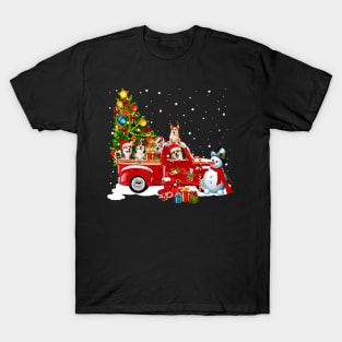 Red Truck Merry Christmas Tree Corgi Dog Christmas T-Shirt T-Shirt